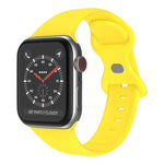 Butterfly Buckle Silicone Watchband, Size: S For Apple Watch Series, 7 41mm / 6&SE&5&4 40mm / 3&2&1 38mm
