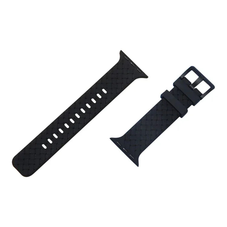 Braided Texture Silicone Watchband For Apple Watch Series, 7 41mm / 6&SE&5&4 40mm / 3&2&1 38mm, 7 45mm / 6&SE&5&4 44mm / 3&2&1 42mm