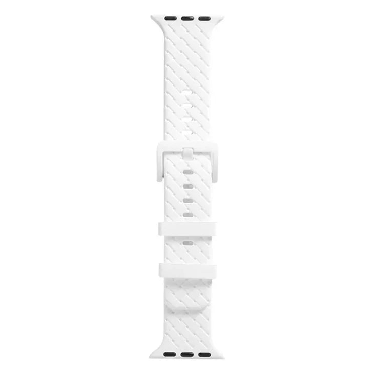 Braided Texture Silicone Watchband For Apple Watch Series, 7 41mm / 6&SE&5&4 40mm / 3&2&1 38mm, 7 45mm / 6&SE&5&4 44mm / 3&2&1 42mm