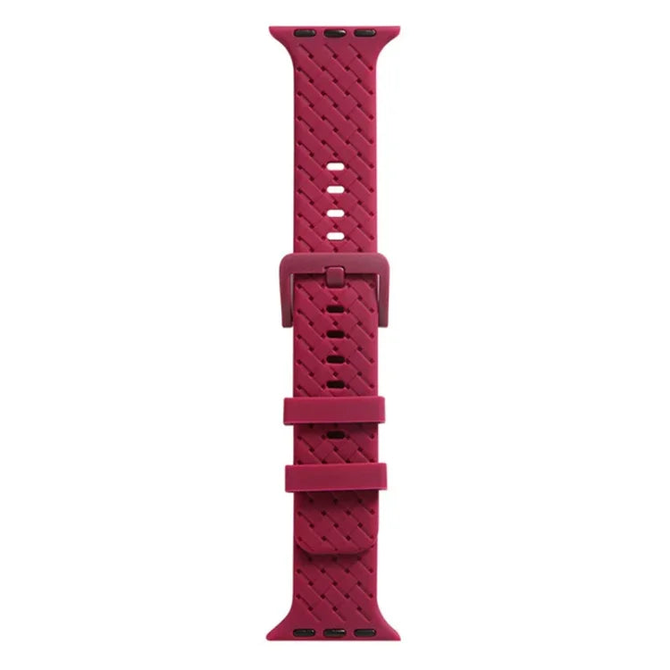 Braided Texture Silicone Watchband For Apple Watch Series, 7 41mm / 6&SE&5&4 40mm / 3&2&1 38mm, 7 45mm / 6&SE&5&4 44mm / 3&2&1 42mm
