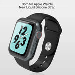 Mutural Liquid Silicone Watchband, For Apple Watch Series 7 41mm / 6 & SE & 5 & 4 40mm / 3 & 2 & 1 38mm, For Apple Watch Ultra 49mm / Series 8&7 45mm / SE 2&6&SE&5&4 44mm / 3&2&1 42mm