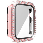 Double-Row Diamond PC+Tempered Glass Watch Case For Apple Watch Series, 3&2&1 38mm, 3&2&1 42mm