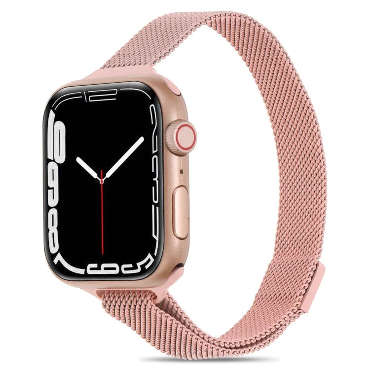 Milanese Small Waist Watchband For Apple Watch Series, 7 41mm / 6&SE&5&4 40mm / 3&2&1 38mm, 7 45mm / 6&SE&5&4 44mm / 3&2&1 42mm