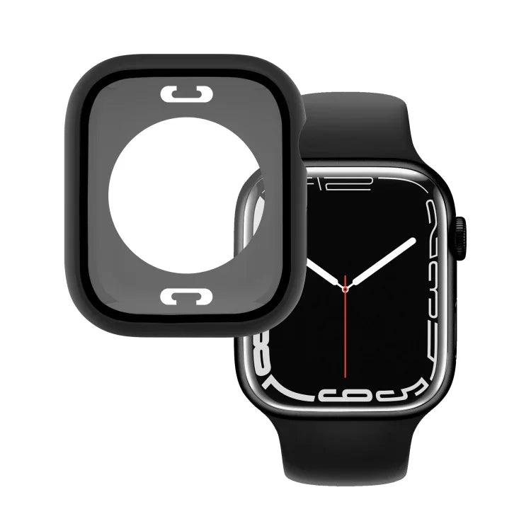 PC + Tempered Glass Film Waterproof Watch Case with Lower Cover For Apple Watch Series 9 / 8 / 7 45mm, 9 / 8 / 7 41mm, 9 / 8 / 7 45mm