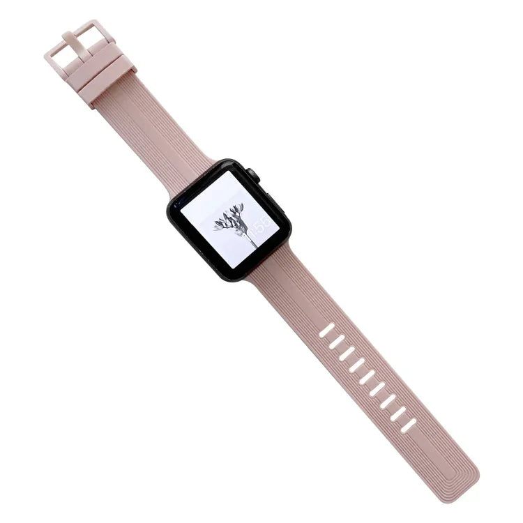 Thread Silicone Watchband For Apple Watch Series, 7 41mm / 6&SE&5&4 40mm / 3&2&1 38mm, 7 45mm / 6&SE&5&4 44mm / 3&2&1 42mm