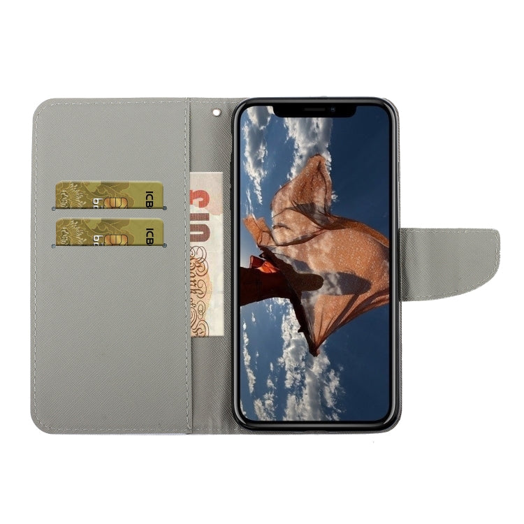 Coloured Drawing Pattern Leather Phone Case, For iPhone 13 mini, For iPhone 13, For iPhone 13 Pro