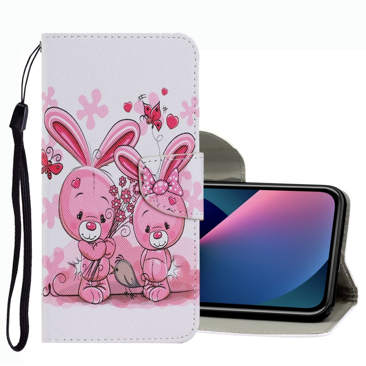 Coloured Drawing Pattern Leather Phone Case, For iPhone 13 mini, For iPhone 13, For iPhone 13 Pro