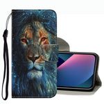 Coloured Drawing Pattern Leather Phone Case, For iPhone 13 mini, For iPhone 13, For iPhone 13 Pro