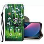 Coloured Drawing Pattern Leather Phone Case, For iPhone 13 mini, For iPhone 13, For iPhone 13 Pro