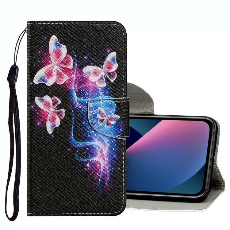 Coloured Drawing Pattern Leather Phone Case, For iPhone 13 mini, For iPhone 13, For iPhone 13 Pro