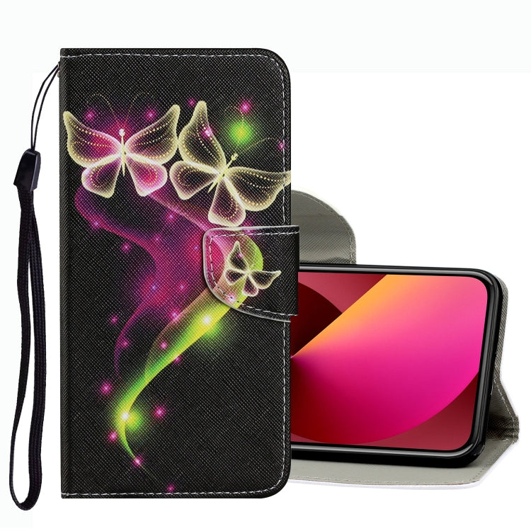 Coloured Drawing Pattern Leather Phone Case, For iPhone 13 mini, For iPhone 13, For iPhone 13 Pro