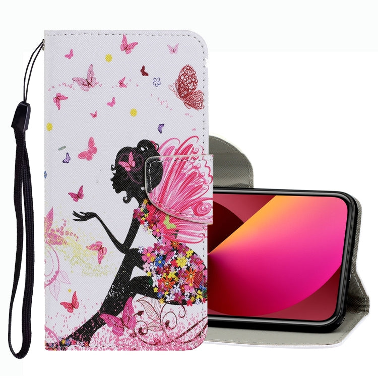 Coloured Drawing Pattern Leather Phone Case, For iPhone 13 mini, For iPhone 13, For iPhone 13 Pro