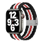 Nylon Braid Watch Band For Apple Watch Series, 7 41mm / 6&SE&5&4 40mm / 3&2&1 38mm