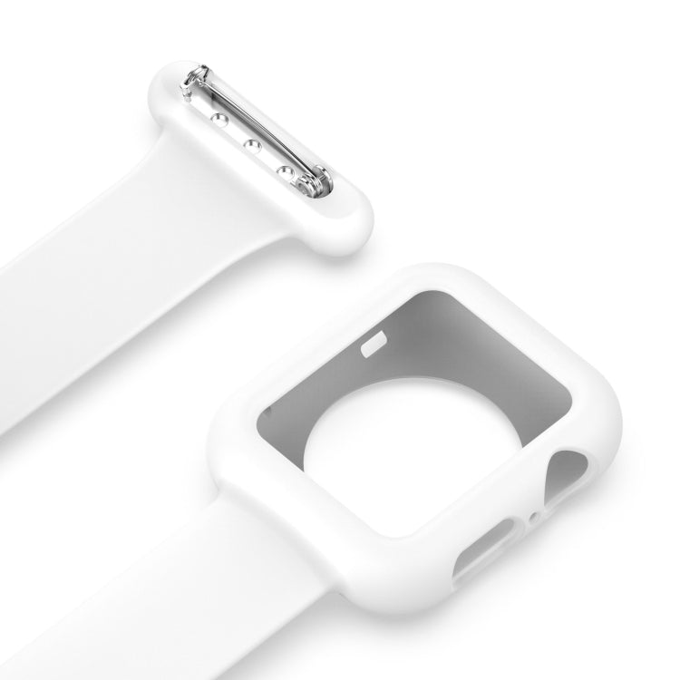 Silicone Nurse Brooch Watch Band Case For Apple Watch Series, 7 41mm / 6&SE&5&4 40mm / 3&2&1 38mm, 7 45mm / 6&SE&5&4 44mm / 3&2&1 42mm