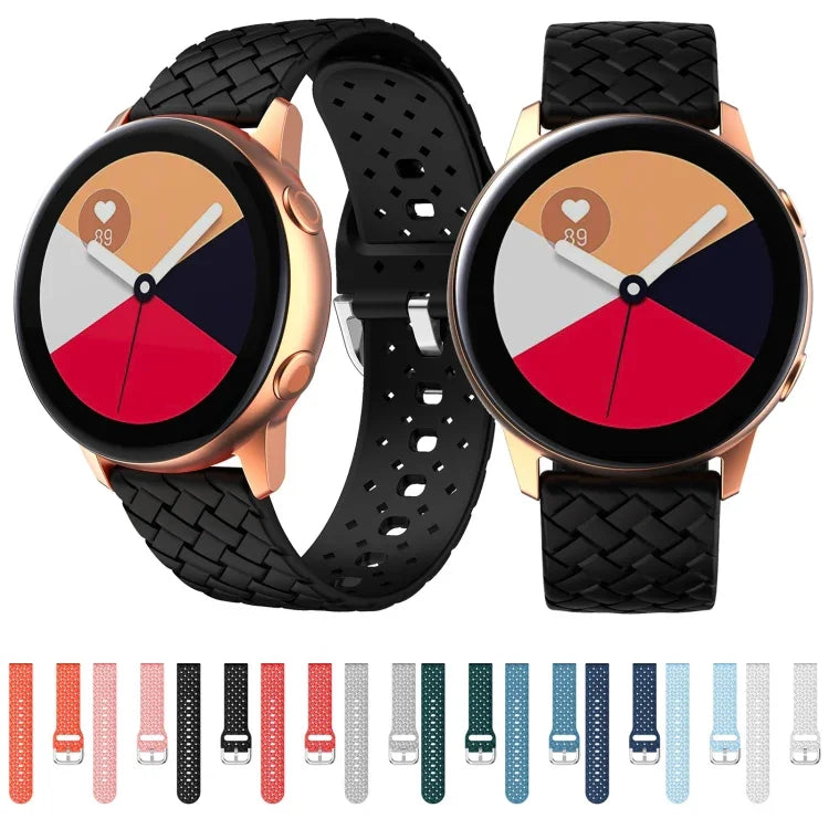 Weave Texture Silicone Watch Band, For Samsung Galaxy Watch4 40/44mm, For Samsung Galaxy Watch4 Classic 42/46mm