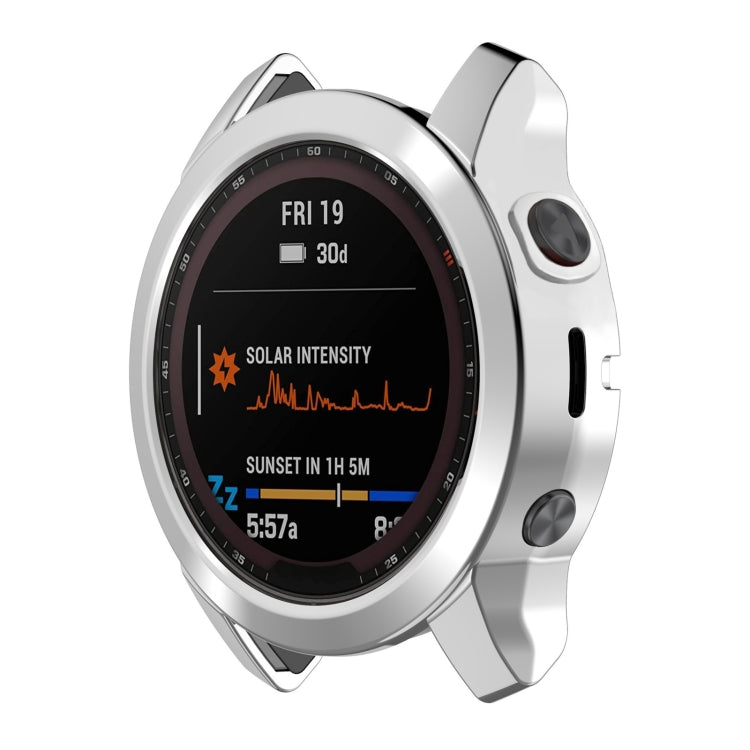 TPU Half-pack Hollowed Electroplating Watch Case, For Garmin Fenix 7S, For Garmin Fenix 7X, For Garmin Fenix 7