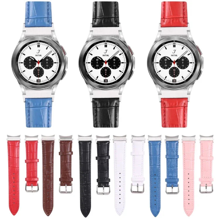 Slub Texture Leather Watch Band, For Samsung Galaxy Watch4 40mm/44mm