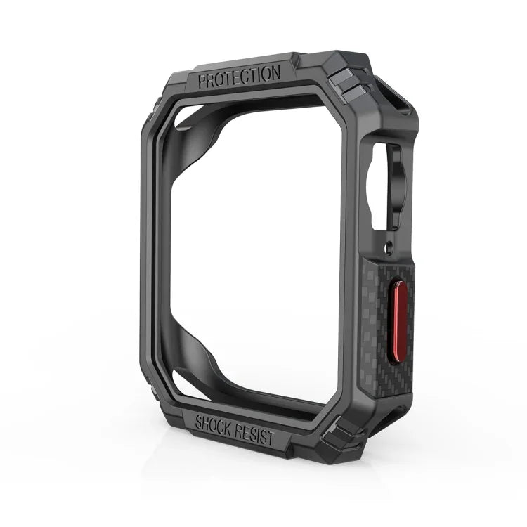Carbon Fiber Contrast Color Protective Case, For Apple Watch Series 9 / 8 / 7 41mm, For Apple Watch Series 9 / 8 / 7 45mm, For Apple Watch Series 6 & SE & 5 & 4 44mm, For Apple Watch Series 6 & SE & 5 & 4 40mm