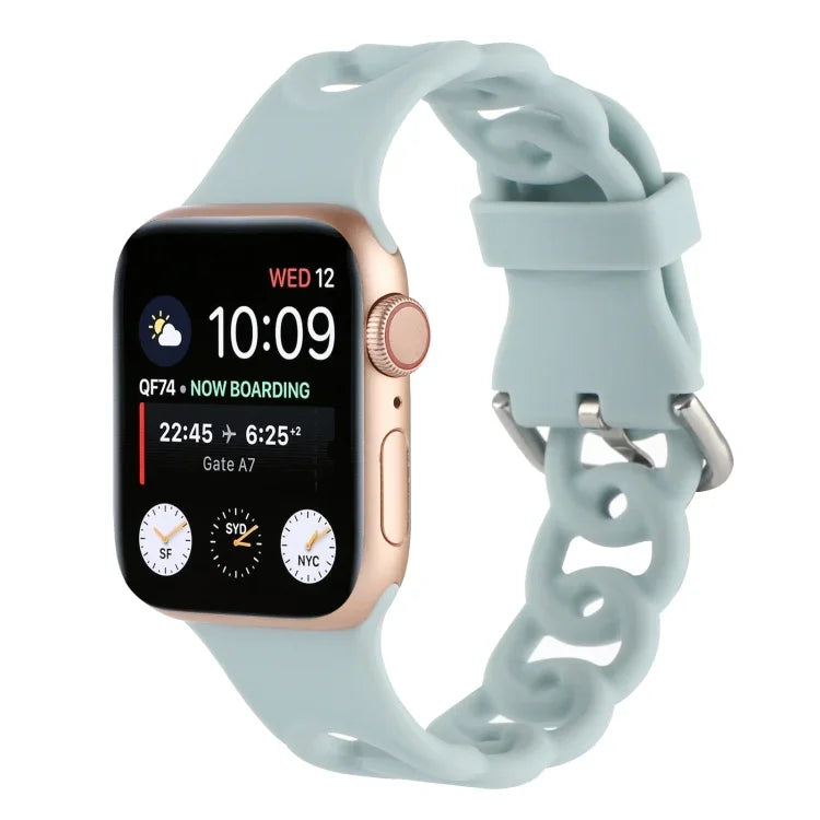 Hollow Silicone Watch Band For Apple Watch Series, 7 41mm / 6&SE&5&4 40mm / 3&2&1 38mm, 7 45mm / 6&SE&5&4 44mm / 3&2&1 42mm