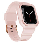 Integrated Carbon Fiber Pattern Silicone Watch Band For Apple Watch Series, 7 41mm / 6&SE&5&4 40mm / 3&2&1 38mm, 7 45mm / 6&SE&5&4 44mm / 3&2&1 42mm