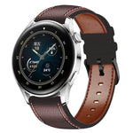 Sewing Thread Genuine Leather Watch Band, For Samsung Galaxy Watch 3 45mm, For Huawei Watch GT 3 46mm