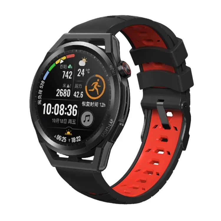 Trapezoidal Three-row Hole Silicone Watch Band, For Samsung Galaxy Watch 4 / Watch4 Classic, For Samsung Galaxy Watch 42mm, For Samsung Galaxy Watch 46mm, For Samsung Galaxy Watch Active