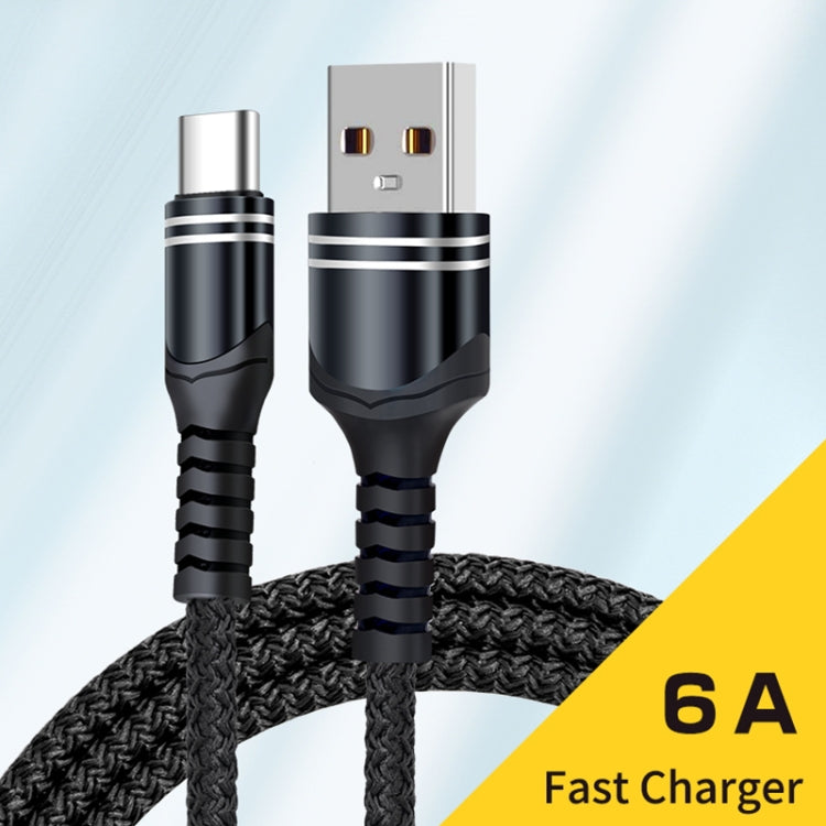 6A Woven Style USB Charging Cable, Cable Length: 1m, USB-C / Type-C, 8 Pin