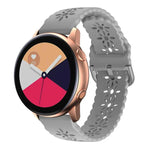 Plum Blossom Hollowed Silicone Watch Band, For Samsung Galaxy Watch4 20mm, For Huawei Watch GT 3 Pro 22mm