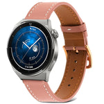 Plain Weave Genuine Leather Watch Band, For Samsung Galaxy Watch4 20mm, For Huawei Watch GT 3 Pro 22mm