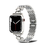 D-shaped Rhombus Metal Watch Band For Apple Watch Series, 7 45mm / 6&SE&5&4 44mm / 3&2&1 42mm, 7 41mm / 6&SE&5&4 40mm / 3&2&1 38mm