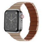 Strong Magnetic Leather Watch Band For Apple Watch Series, 7 41mm / 6&SE&5&4 40mm / 3&2&1 38mm, 7 45mm / 6&SE&5&4 44mm / 3&2&1 42mm