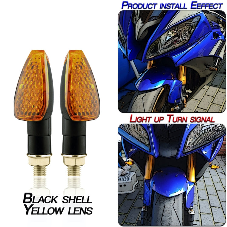 2 PCS KC025 Motorcycle 14LED Turn Signal Light, KC025(Black Shell + Yellow Lens), KC025(Black Shell + Transparent Black Lenses)