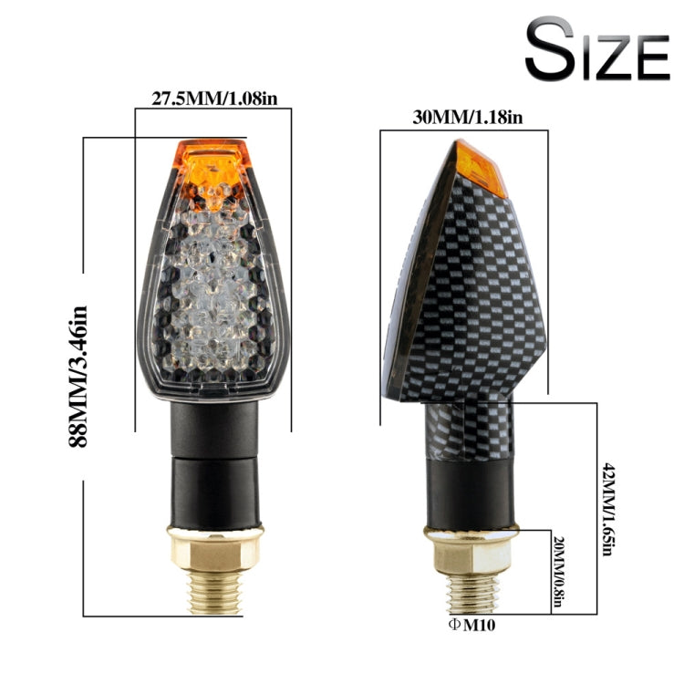2 PCS KC025 Motorcycle 14LED Turn Signal Light, KC025(Black Shell + Yellow Lens), KC025(Black Shell + Transparent Black Lenses)