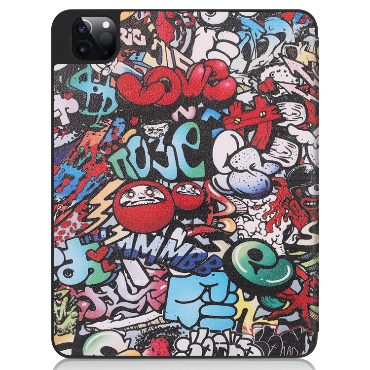 Painted TPU Smart Tablet Holster With Sleep Function & Tri-Fold Bracket & Pen Slot, For iPad Pro 11 inch 2020