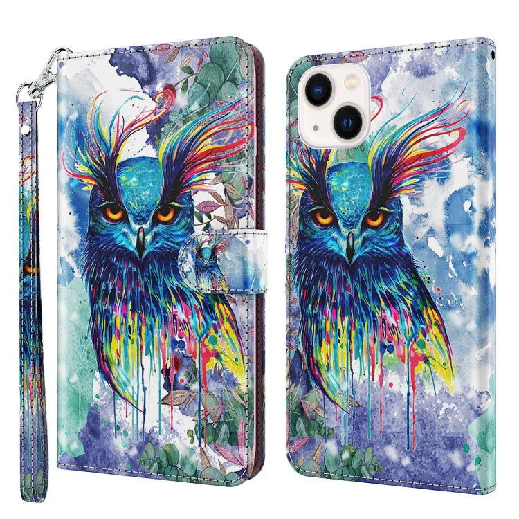 3D Painting Pattern Flip Leather Phone Case, For iPhone 14, For iPhone 14 Plus, For iPhone 14 Pro, For iPhone 14 Pro Max