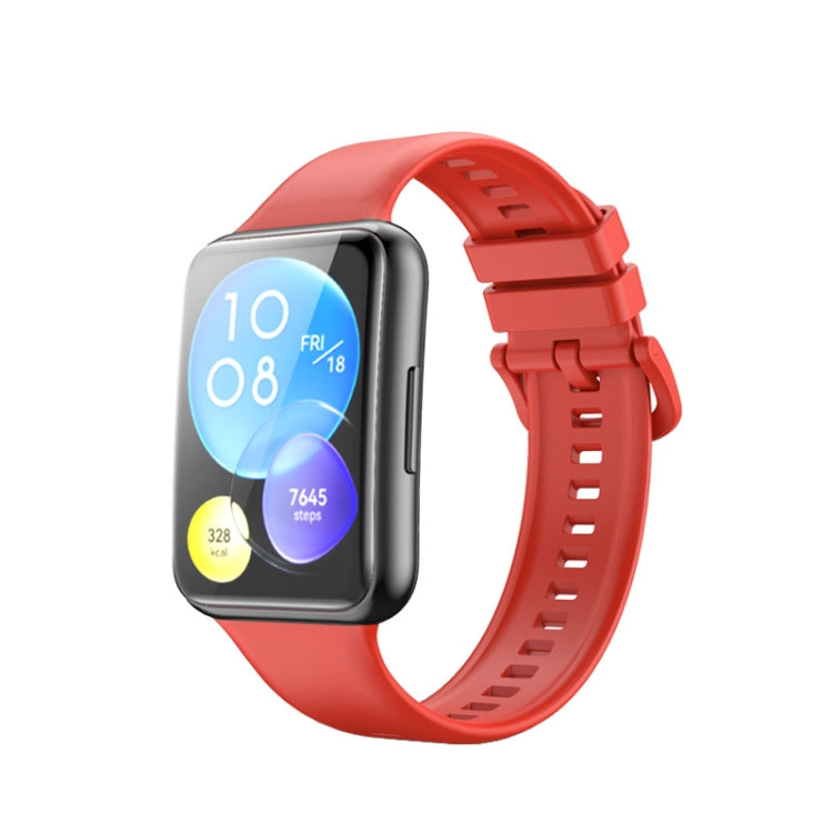 Solid Color Silicone Watch Band, For Huawei Watch Fit 2