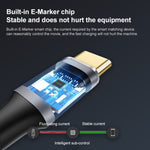 10Gbps USB-C / Type-C Male Straight to Male Elbow Charging Data Transmission Cable, 50cm, 1m, 1.5m, 2m, 3m