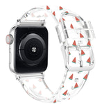 Square Buckle Transparent Watch Band For Apple Watch Series, 7 41mm / 6&SE&5&4 40mm / 3&2&1 38mm, 7 45mm / 6&SE&5&4 44mm / 3&2&1 42mm