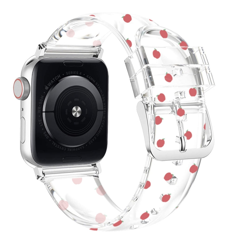 Square Buckle Transparent Watch Band For Apple Watch Series, 7 41mm / 6&SE&5&4 40mm / 3&2&1 38mm, 7 45mm / 6&SE&5&4 44mm / 3&2&1 42mm
