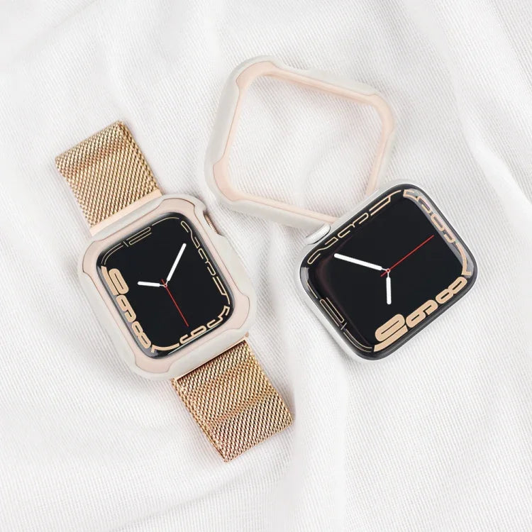 Detachable Two-color Watch Case For Apple Watch Series, 7 41mm / 6&SE&5&4 40mm, 7 45mm / 6&SE&5&4 44mm