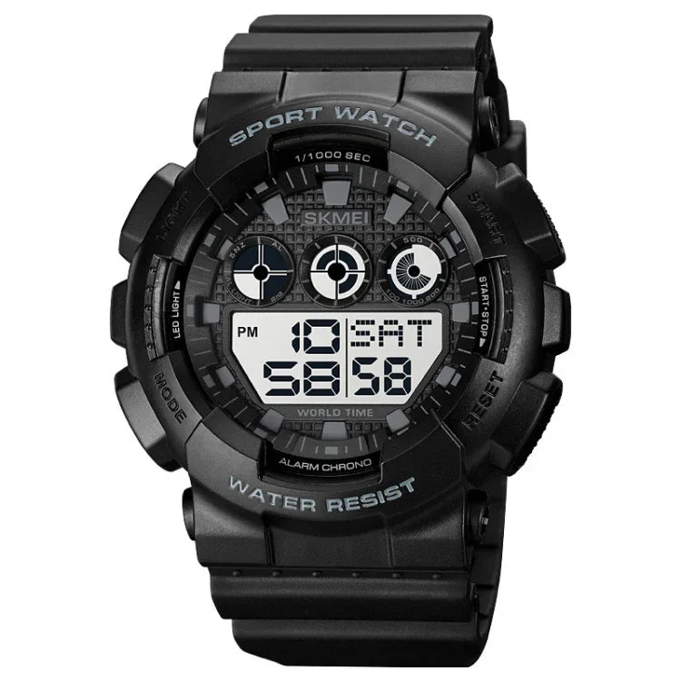 SKMEI 1857 Stainless Steel Buckle PU Strap Waterproof Electronic Watch