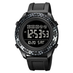 SKMEI 1872 Stainless Steel Buckle PU Strap Waterproof Electronic Watch, White, Black