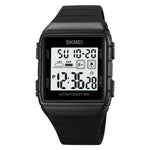 SKMEI 1960 Stainless Steel Buckle Silicone Strap Waterproof Electronic Watch, 1960 Black Gold, 1960 Black and White Machine, 1960 Black and Black Machine, 1960 Blue