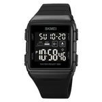 SKMEI 1960 Stainless Steel Buckle Silicone Strap Waterproof Electronic Watch, 1960 Black Gold, 1960 Black and White Machine, 1960 Black and Black Machine, 1960 Blue