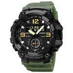 SKMEI 1965 Stainless Steel Buckle PU Strap Waterproof Electronic Watch