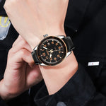 SKMEI 9232 Stainless Steel Buckle Glass Mirror Waterproof Resistant Quartz Watch