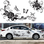 2 PCS/Set D-72 Butterfly Love Flower Pattern Car Modified Decorative Sticker, D-72