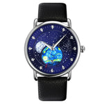SKMEI 9283 Stainless Steel Buckle Glass Mirror Waterproof Quartz Watch, Steel Belt, Leather Belt