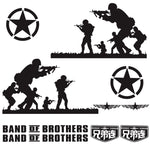 2 PCS/Set D-135 Band of Brothers Pattern Car Modified Decorative Sticker, D-135