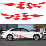 2 PCS/Set D-943 Checkered Flag Pattern Car Modified Decorative Sticker, D-943